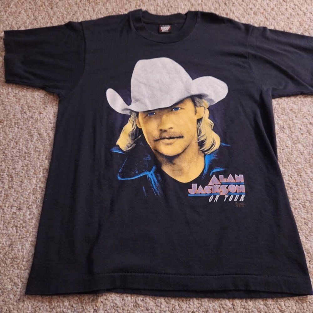 Alan Jackson shirt L  Don't Rock The Jukebox Tour concert country 1992 VINTAGE